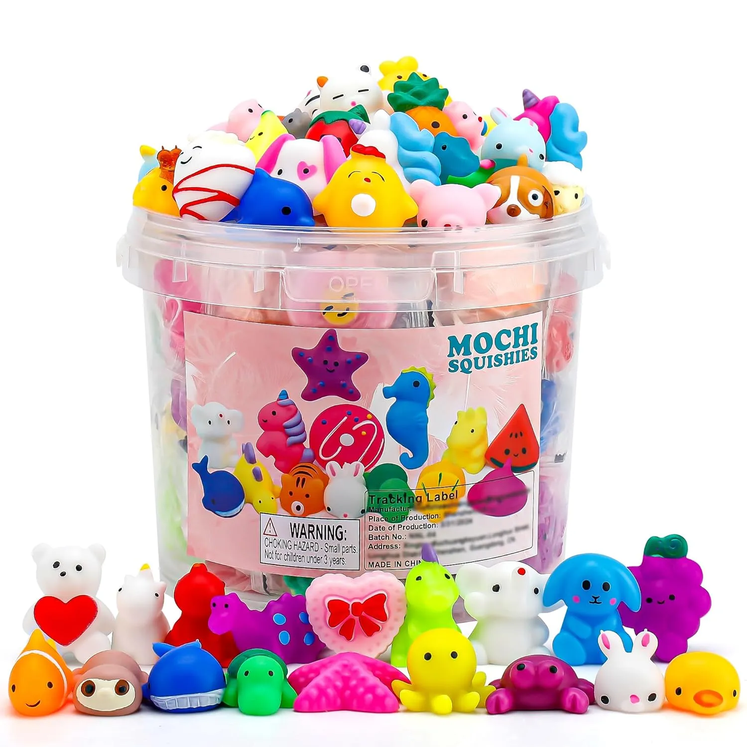 100 Pack Mochi Squishies Toys Set, Fun And Cute Party Favors For Kids,Stress R