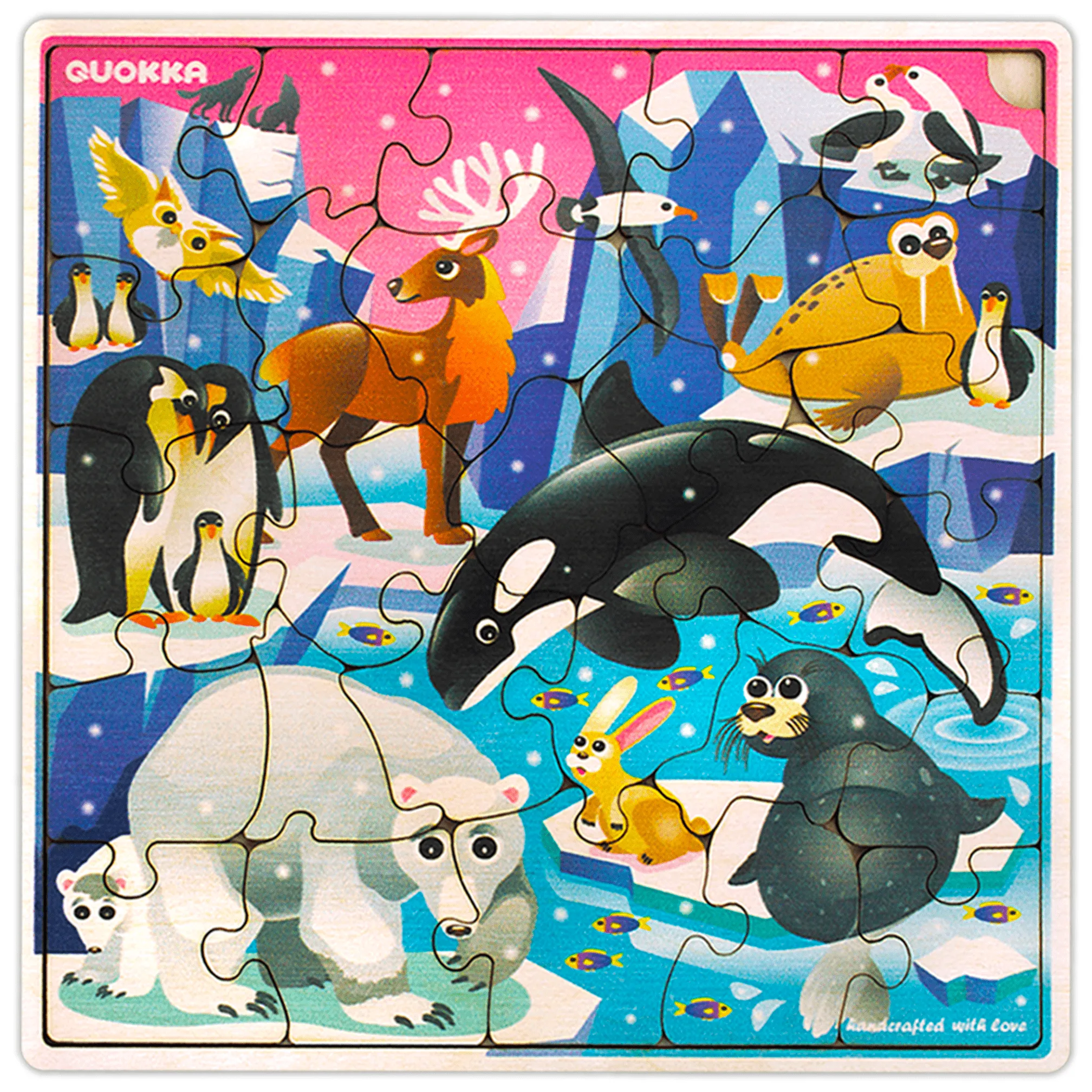 28 Pieces Wooden Puzzles for Kids | Polar Animal