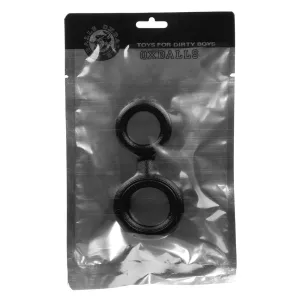 8-Ball Cockring With Attached Ball Ring  Oxballs - Black