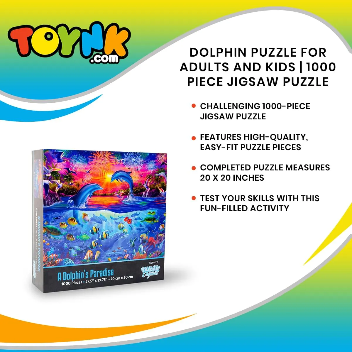 A Dolphin's Paradise Ocean Puzzle For Adults And Kids | 1000 Piece Jigsaw Puzzle