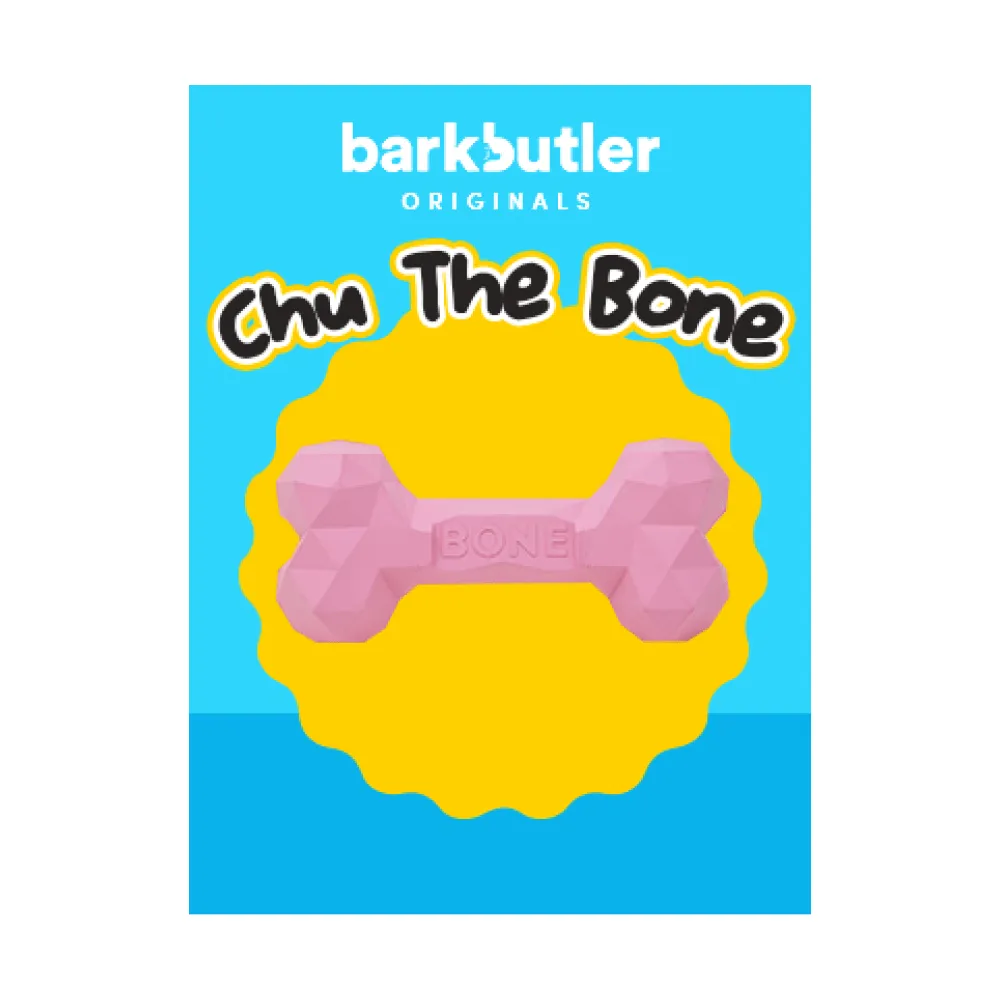 Barkbutler Chu the bone Treat Dispensing Toy for Dogs (Pink)