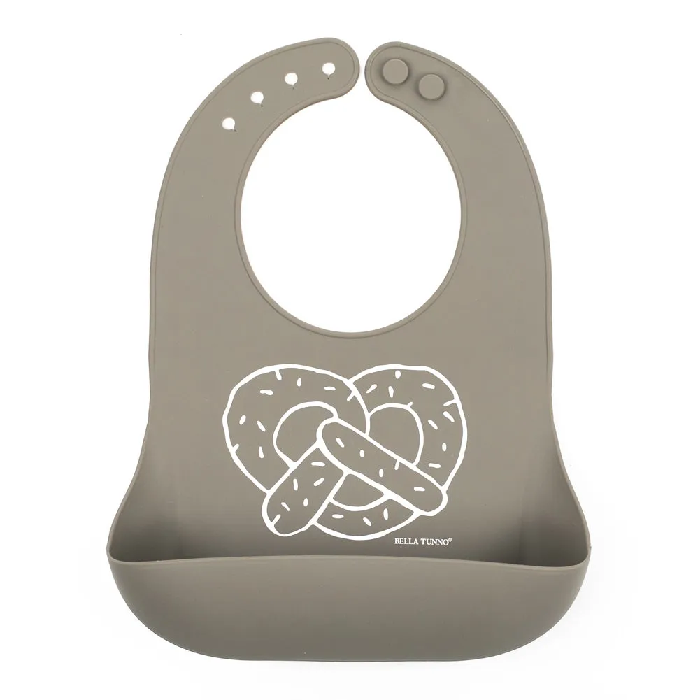 Bella Tunno Silicone Wonder Bib - Pretzel Cart in Taupe