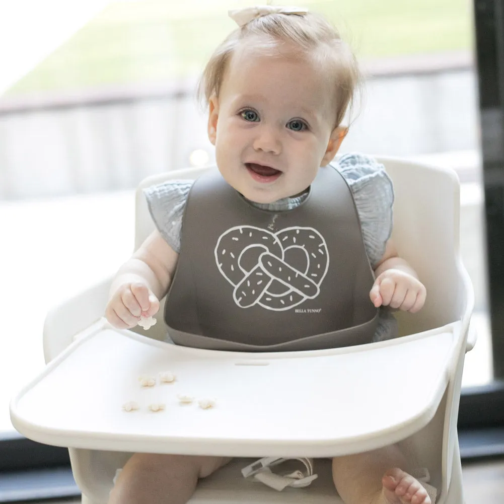 Bella Tunno Silicone Wonder Bib - Pretzel Cart in Taupe