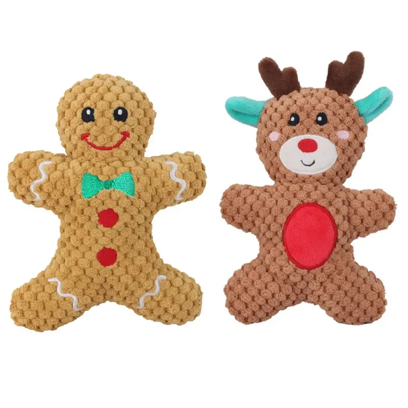 Christmas Themed Plush Dog Toys - Squeaky, Soft, and Fun