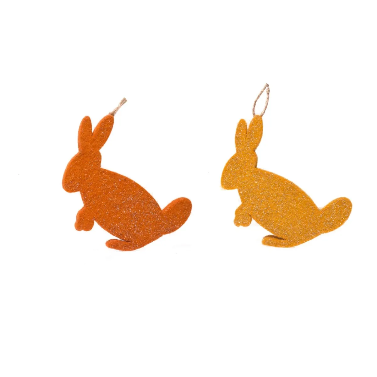 De Kulture Handmade Premium Wool Felt Hanging Bunny Eco Friendly Needle Felted Stuffed Easter Ornament Ideal for Home Office Party Decoration Holiday Décor,3.5x0.2x4.5 (LWH) Inches, Set of 2