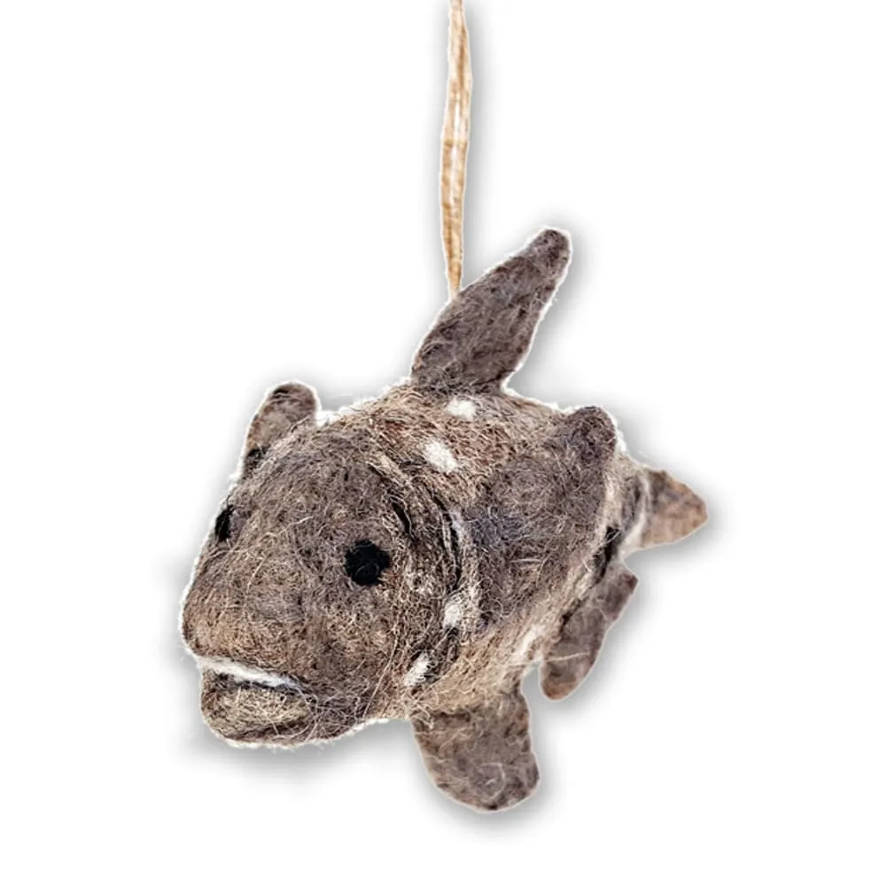 De Kulture Handmade Premium Wool Felt Hanging Fish Eco Friendly Needle Felted Ornament Stuffed Decorative Showpiece Ideal for Home Office Party Decoration Holiday Décor, 2x4x2.5  (LWH) Inches