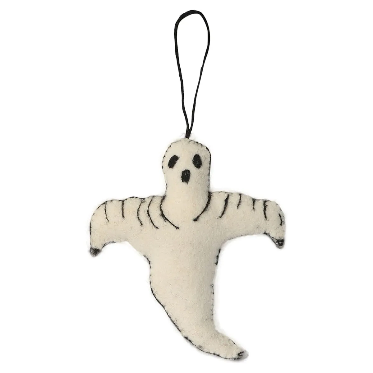 De Kulture Handmade Premium Wool Felt Hanging Ghost Eco Friendly Needle Felted Stuffed Halloween Ornament Ideal for Home Office Party Decoration Holiday Décor