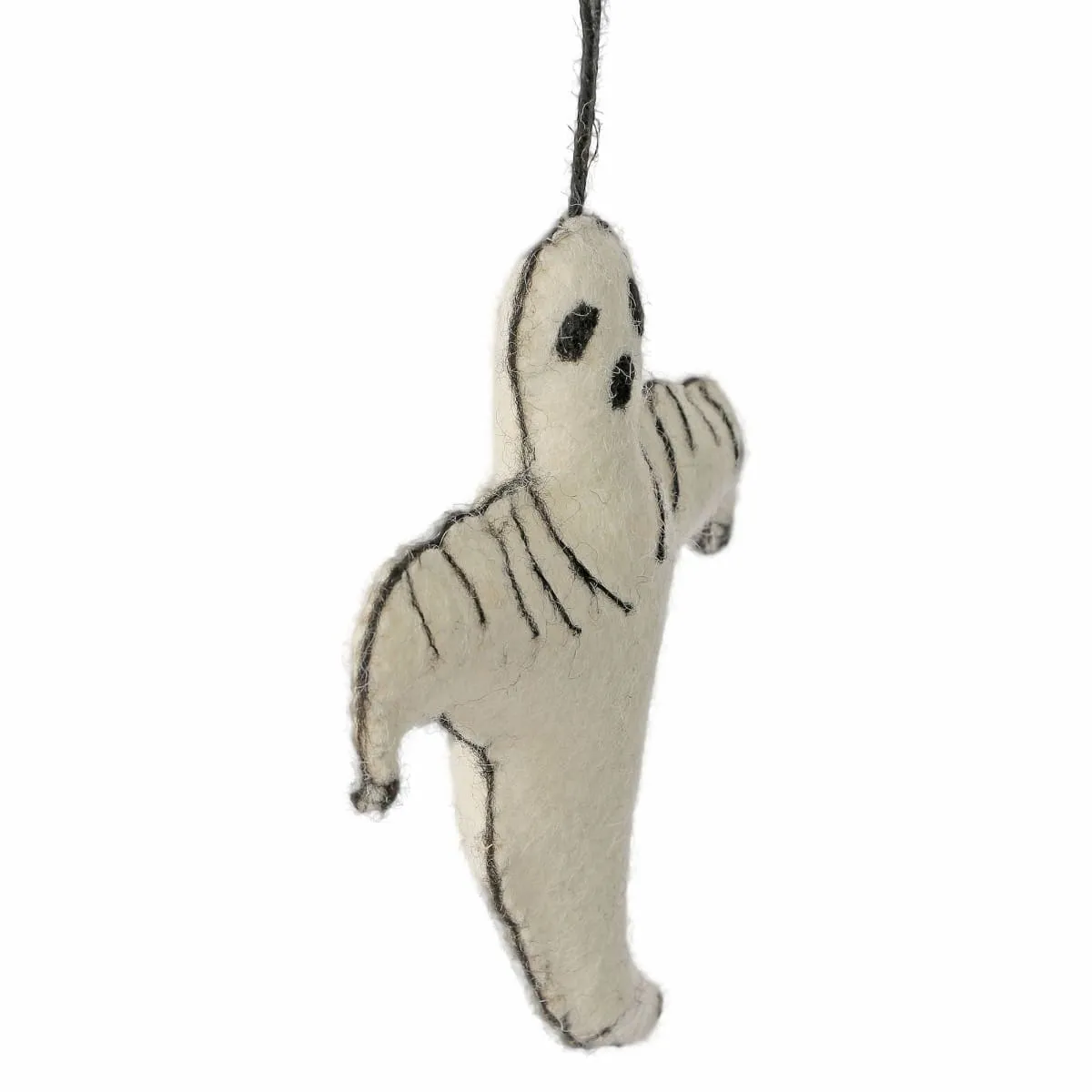 De Kulture Handmade Premium Wool Felt Hanging Ghost Eco Friendly Needle Felted Stuffed Halloween Ornament Ideal for Home Office Party Decoration Holiday Décor