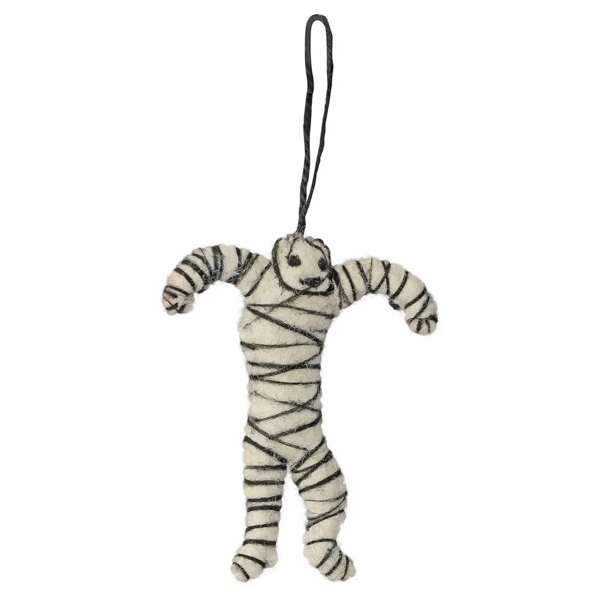 De Kulture Handmade Premium Wool Felt Hanging Mummy Eco Friendly Needle Felted Stuffed Halloween Ornament Ideal for Home Office Party Decoration Holiday Décor