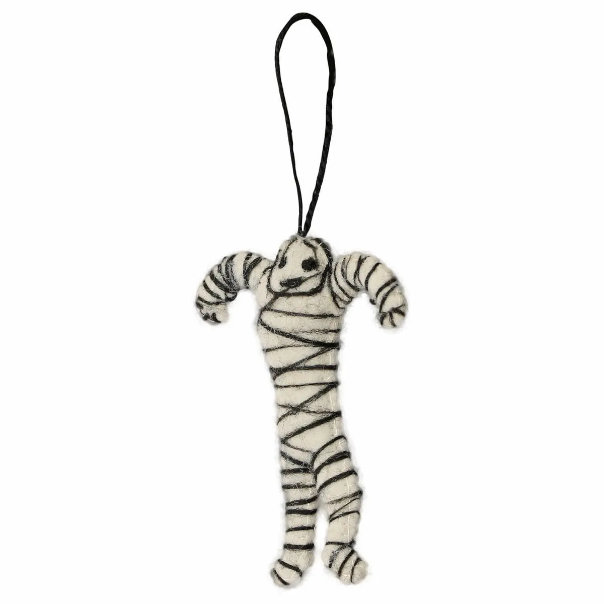 De Kulture Handmade Premium Wool Felt Hanging Mummy Eco Friendly Needle Felted Stuffed Halloween Ornament Ideal for Home Office Party Decoration Holiday Décor