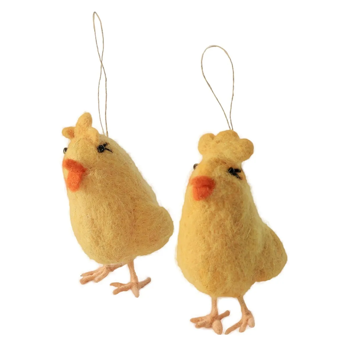 De Kulture Handmade Premium Wool Felt Hanging Yellow Chick Eco Friendly Needle Felted Stuffed Easter Ornament Ideal for Home Office Party Decoration Holiday Décor,3.5x2x4.5 (LWH) Inches