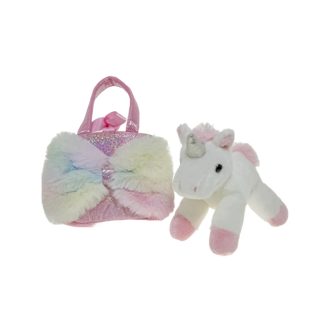 Fancy Pals - Unicorn Mythical Creature in Fluffy Bow Bag