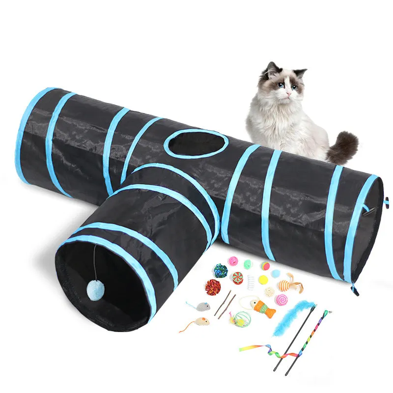 Foldable Cat Tunnel for Entertaining Felines