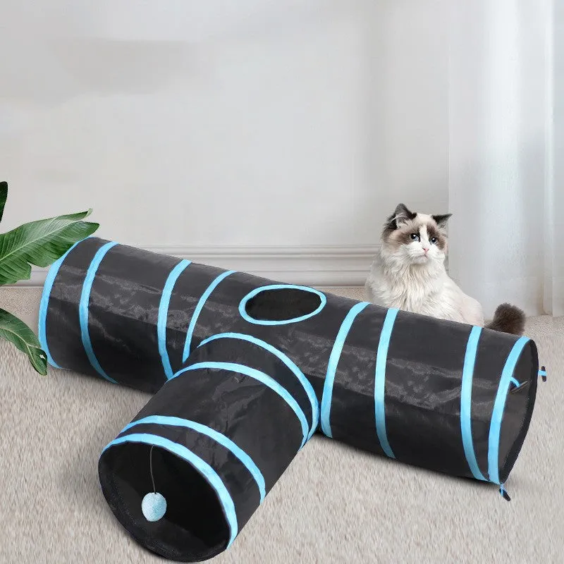 Foldable Cat Tunnel for Entertaining Felines