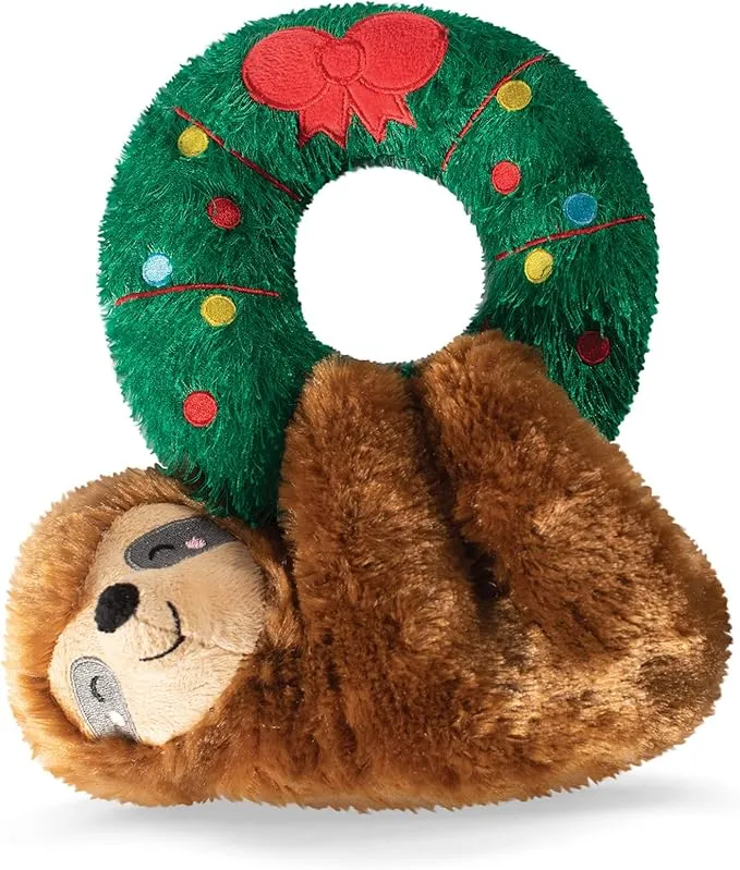 Fringe Dog Toy Holiday Holly Jolly Slothmas