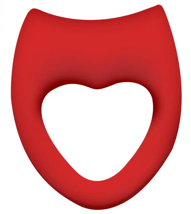 Frisky ''Heart On'' Vibe Cock Ring -Red