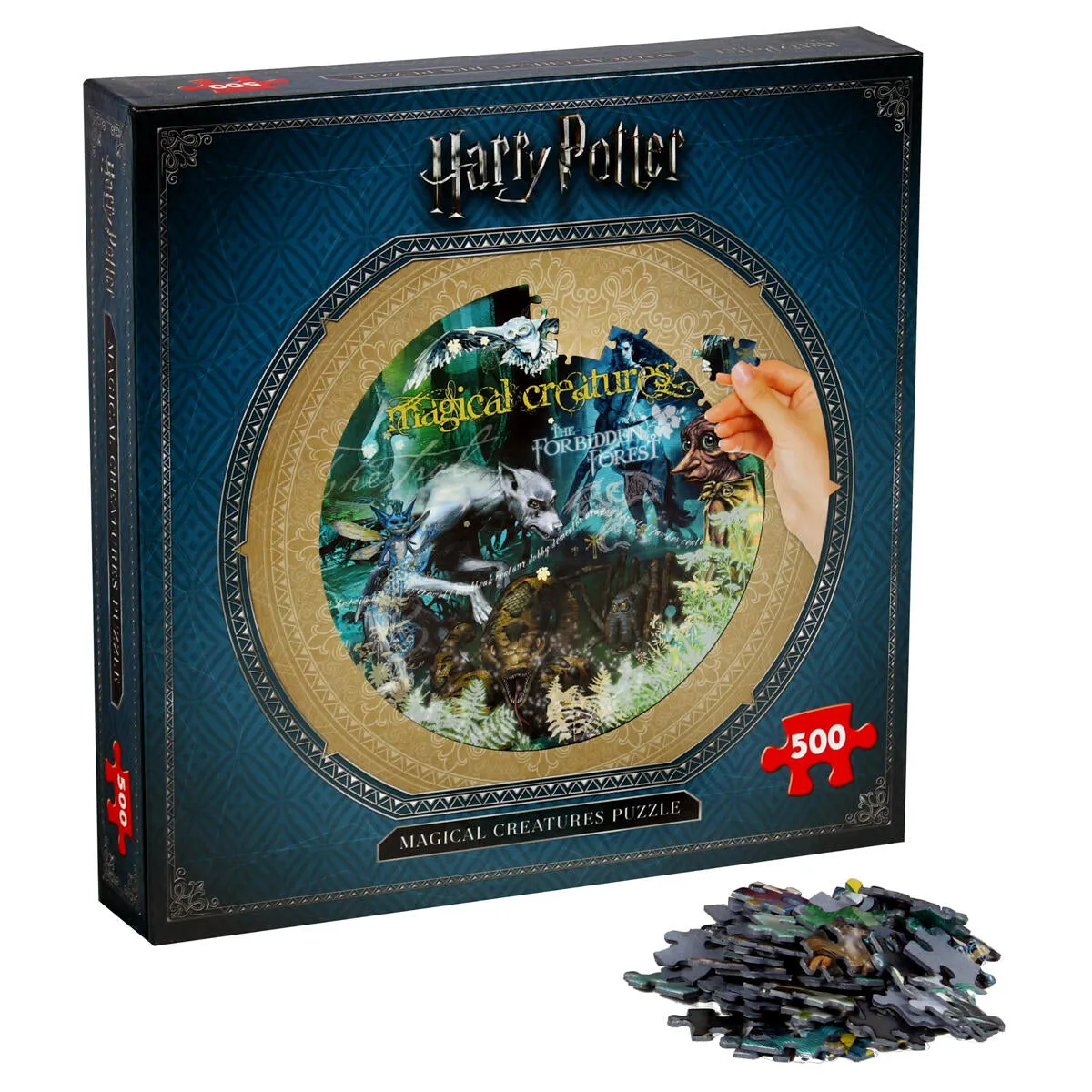 Harry Potter Magical Creatures 500 Piece Round Jigsaw Puzzle