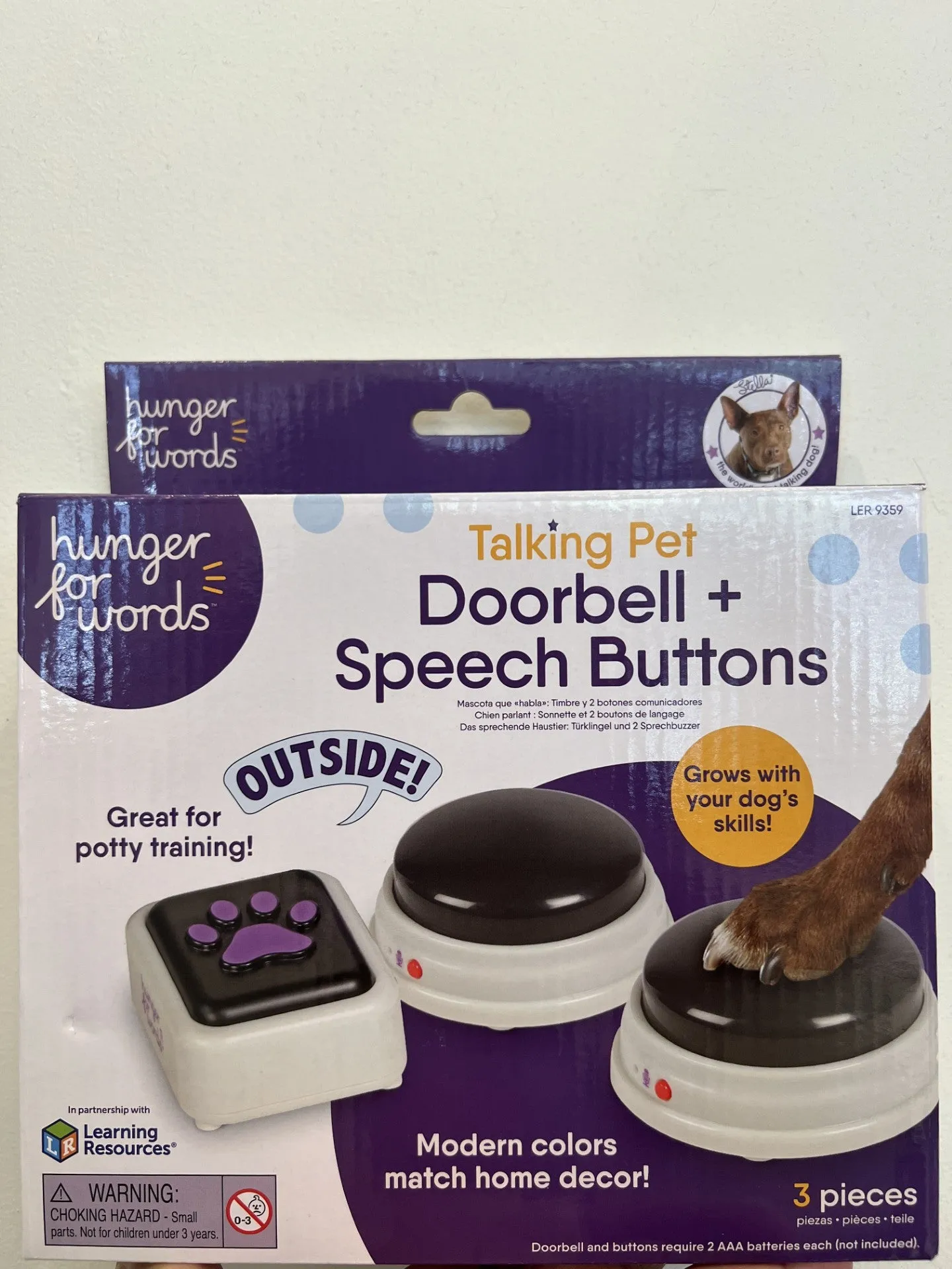 Hunger for Words Dog Doorbell and Speech Button