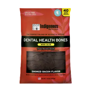 Indigenous Smoked Bacon Grain-Free Dental Dog Treats, Mini 40ct