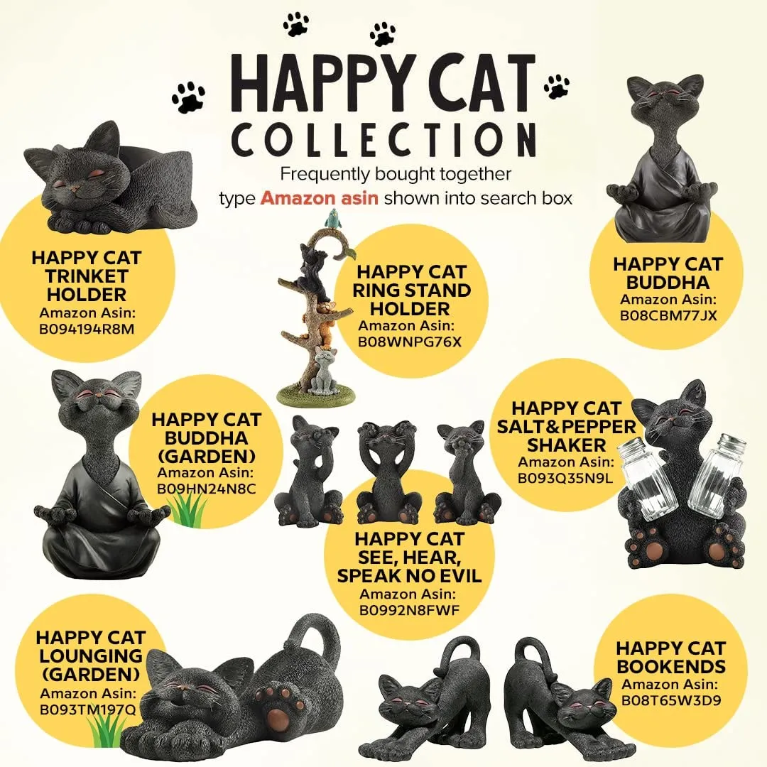 JFSM INC. Whimsical Happy Cat Vampire Dracula Figurine Halloween Decoration Collectible - Happy Cat Collection - Halloween Decor, Cat Lover Gifts for Women, Cat Lover Gifts for Men, Cute Cat Gifts