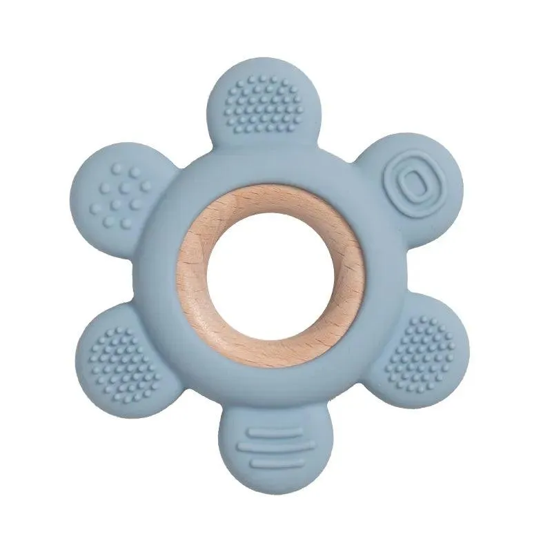 Kid-Proof Silicone & Wood Natural Teether Ring