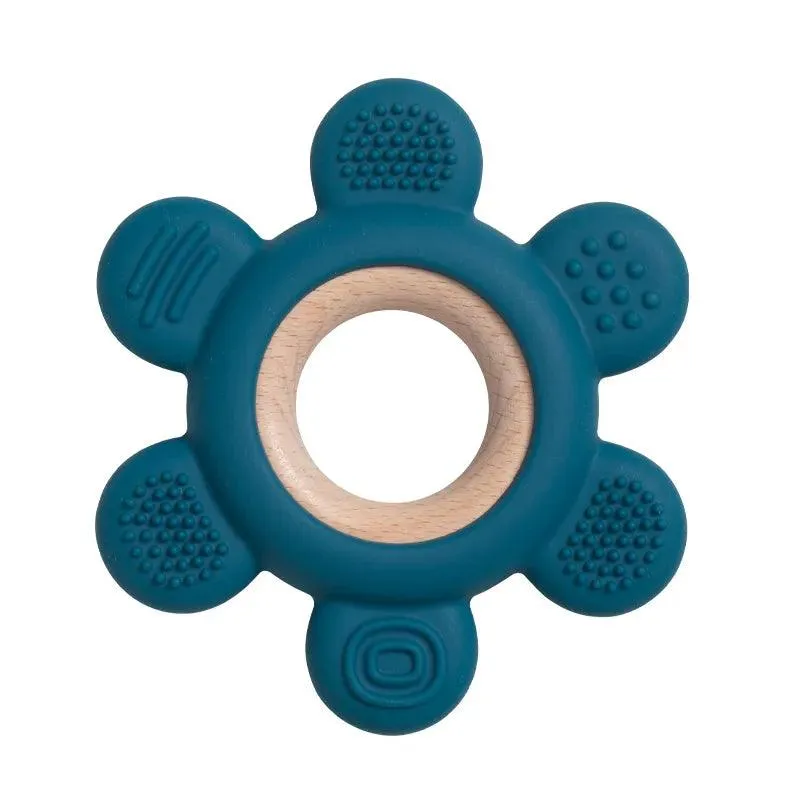 Kid-Proof Silicone & Wood Natural Teether Ring