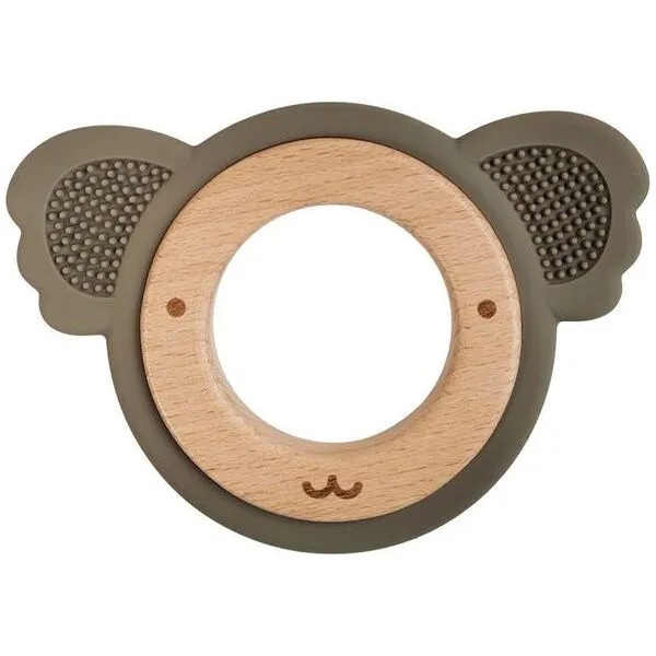 Koala Teether Ring Green & Natural 8.5cm