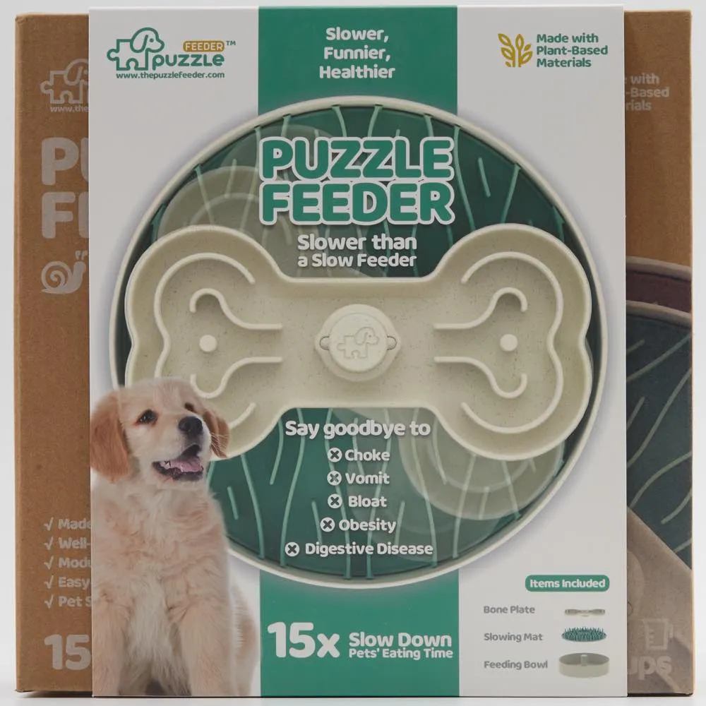 KOHE-VERSARY 8% OFF: Puzzle Feeder Interactive Dog Bowl (Broken Wave, Green)