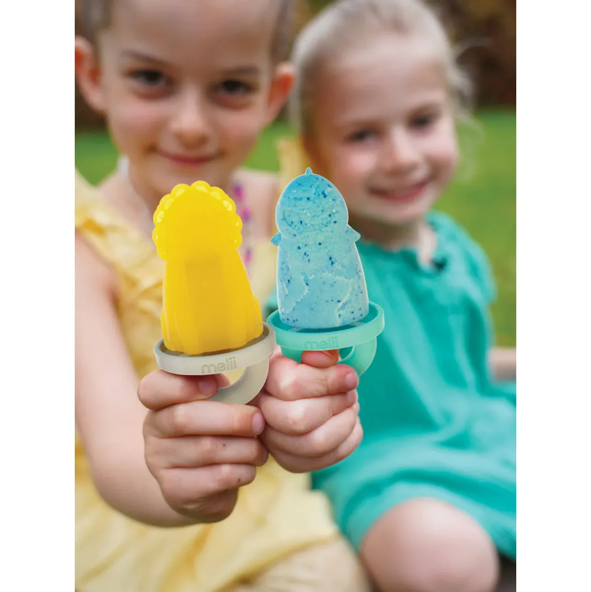 melii Animal Shaped Popsicle Molds - Fun & Unique Silicone Ice Pop Maker with Drip Guard Handle - Ideal Size for Kids - BPA Free, Teething Relief, Dishwasher Safe