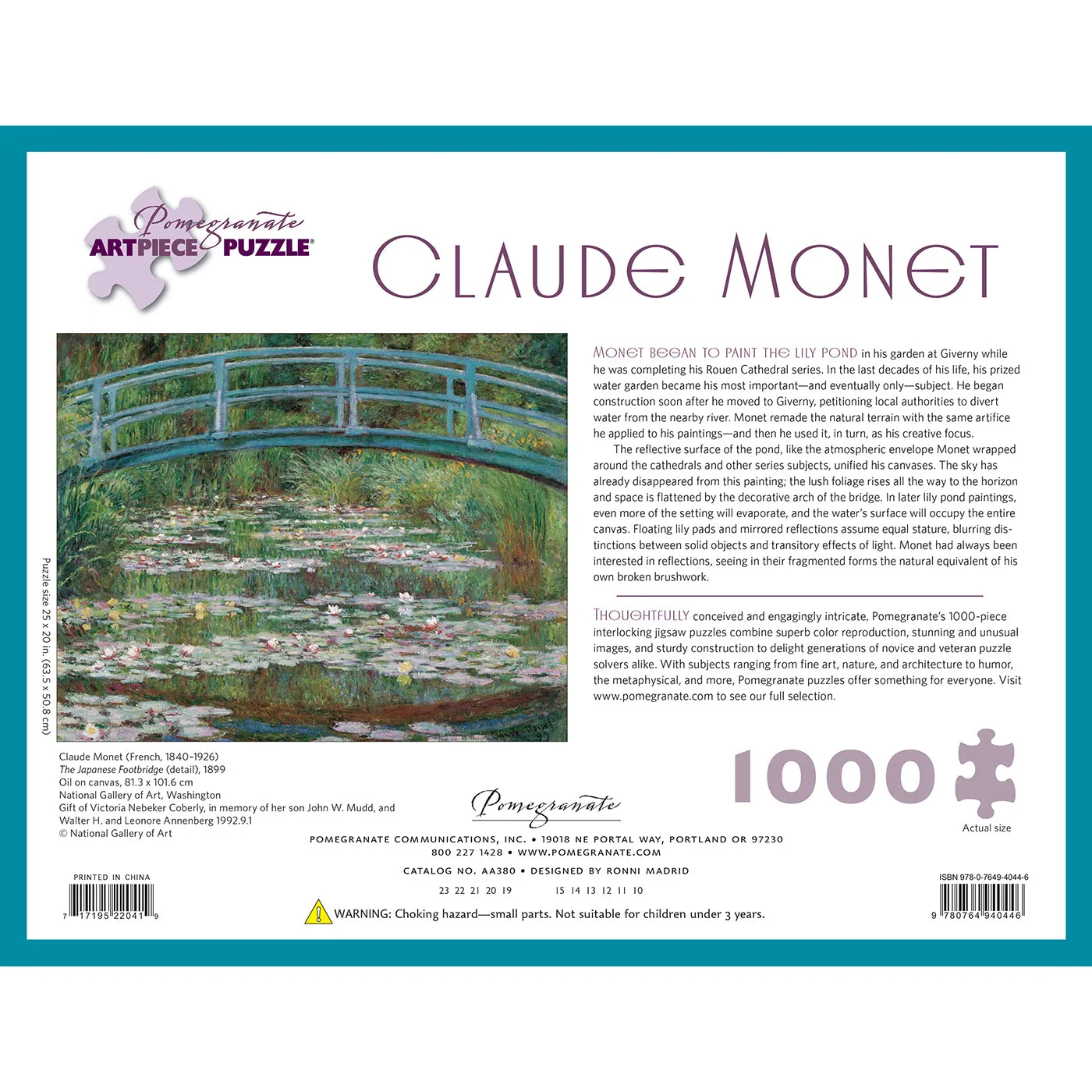 Monet's The Japanese Footbridge Puzzle - 1,000 Pieces