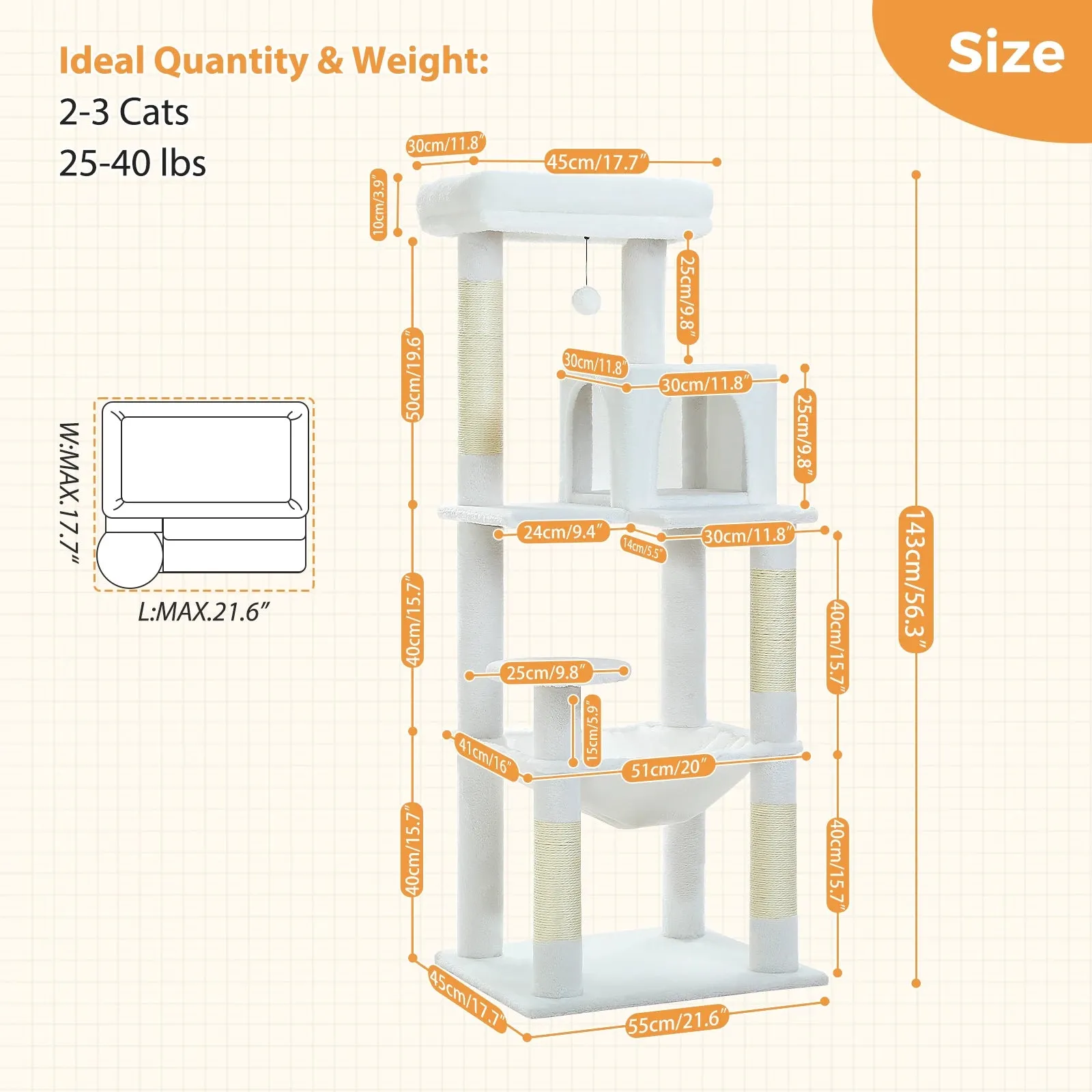 Multi-Level Cat Tree with Condo and Scratching Posts