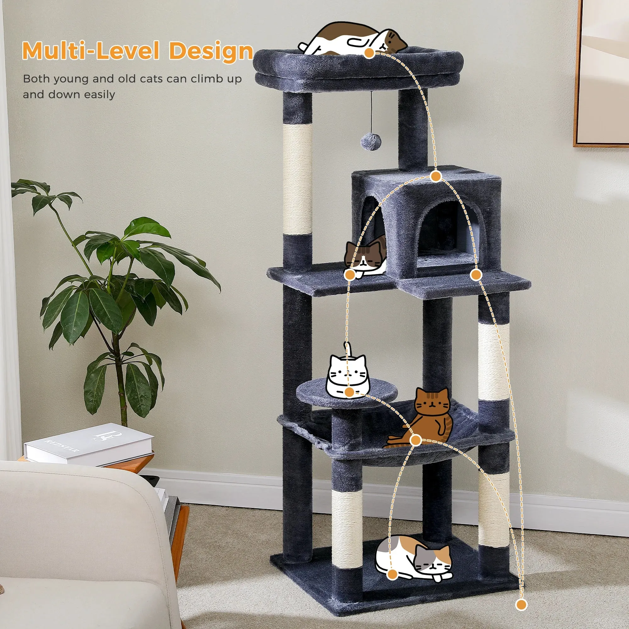 Multi-Level Cat Tree with Condo and Scratching Posts