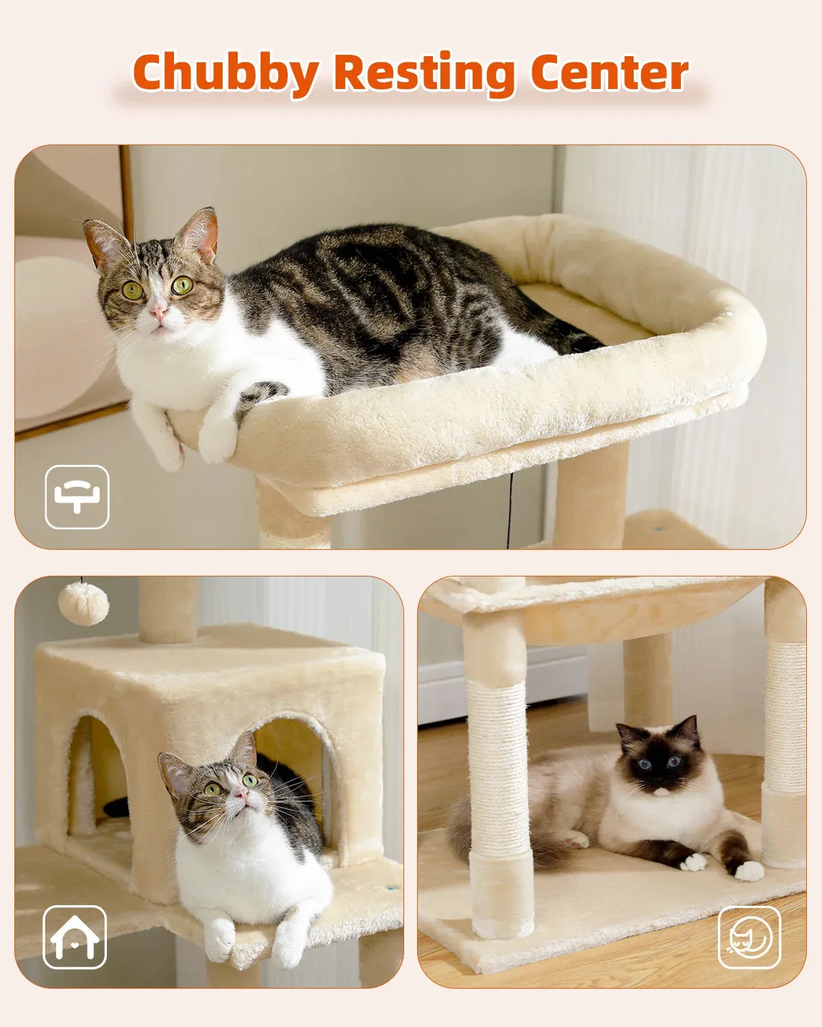 Multi-Level Cat Tree with Condo and Scratching Posts