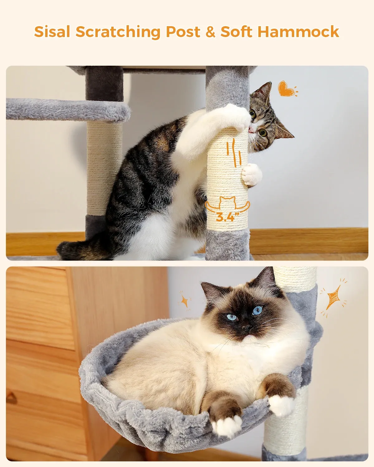 Multi-Level Cat Tree with Condo and Scratching Posts