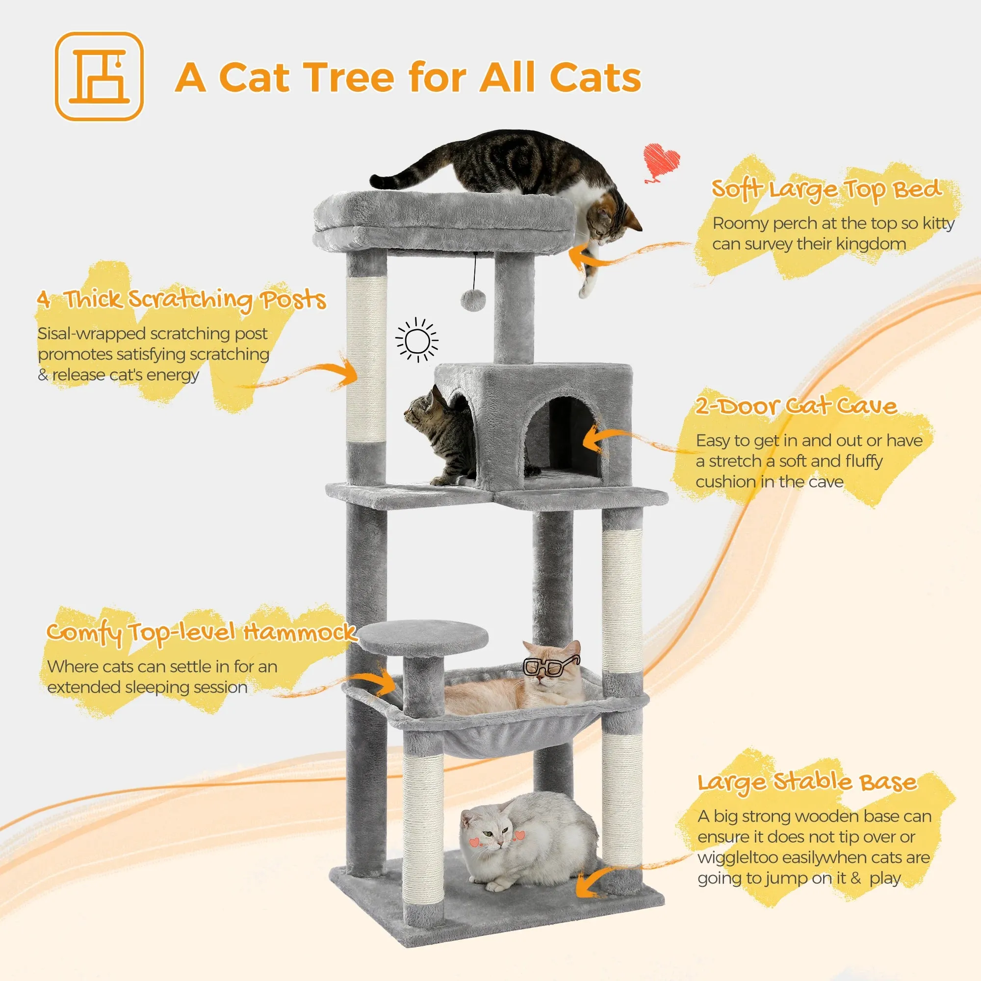 Multi-Level Cat Tree with Condo and Scratching Posts