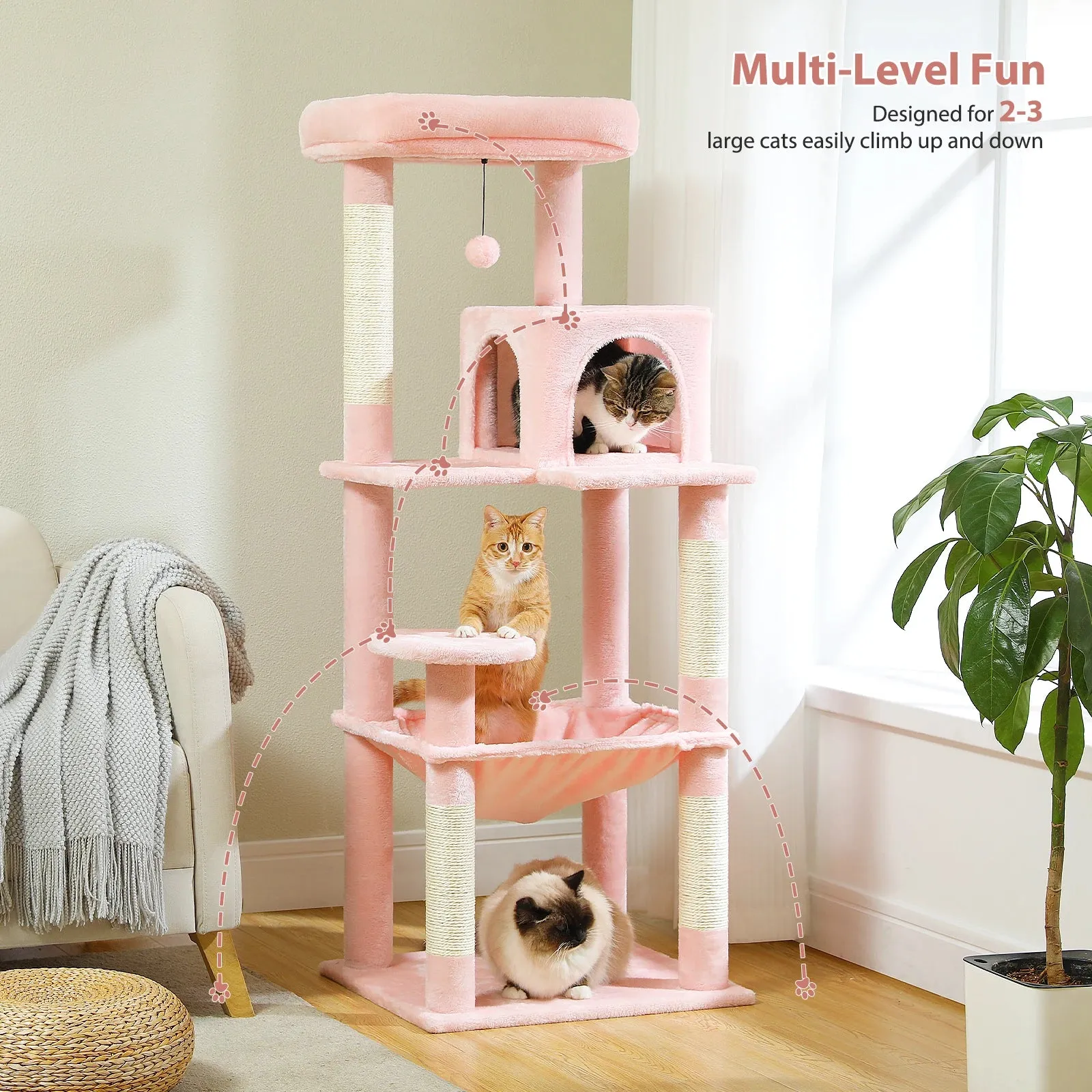 Multi-Level Cat Tree with Condo and Scratching Posts