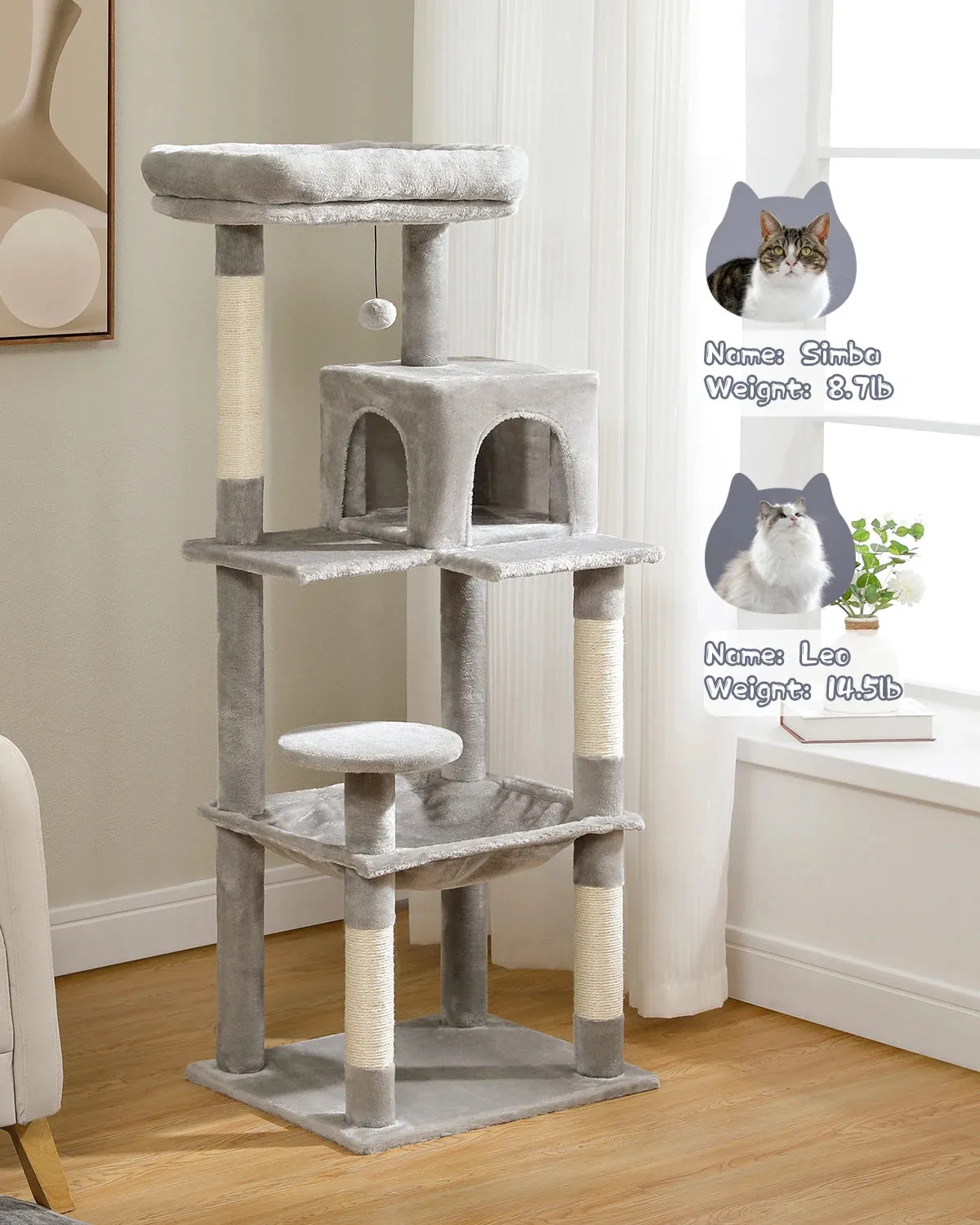 Multi-Level Cat Tree with Condo and Scratching Posts