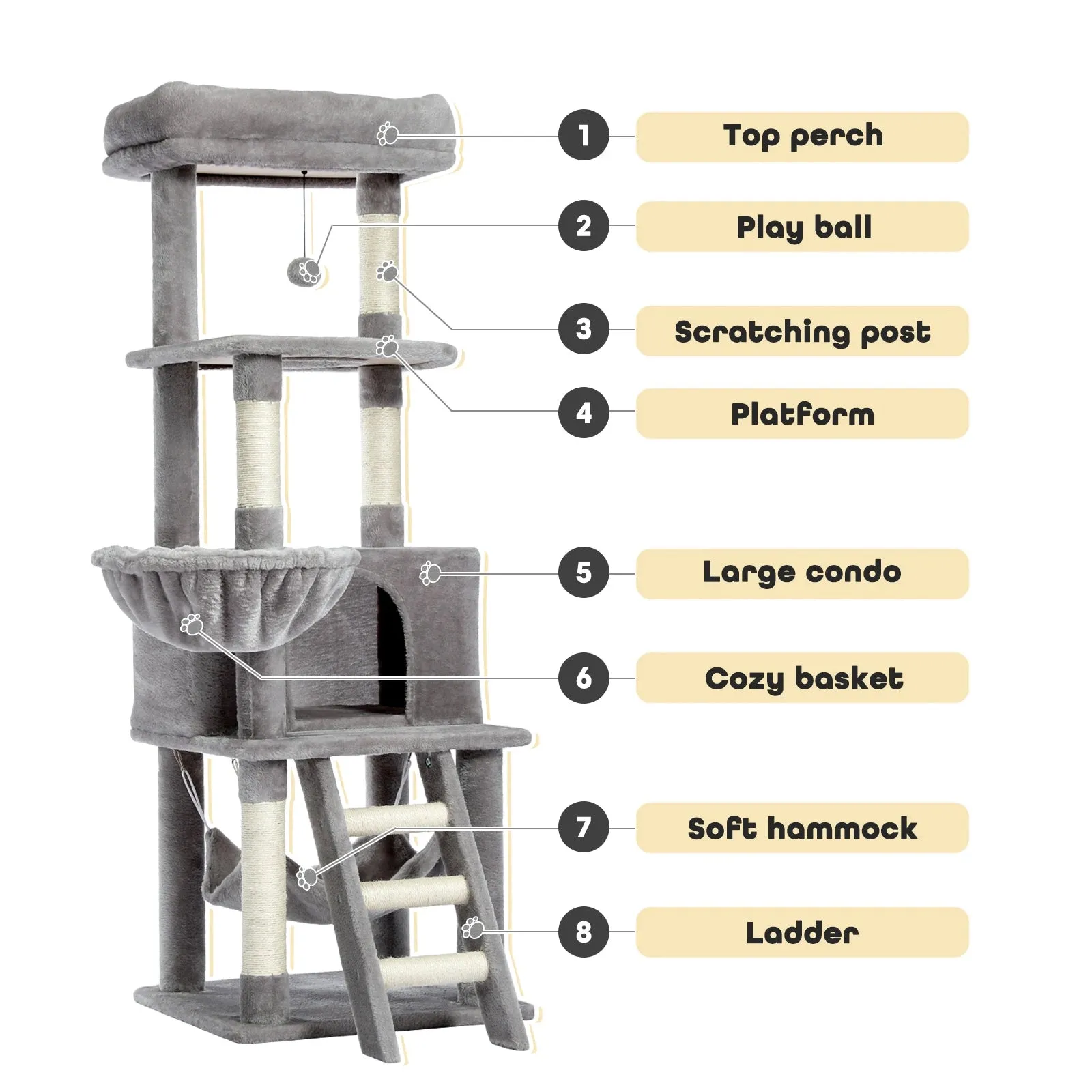 Multi-Level Cat Tree with Condo and Scratching Posts