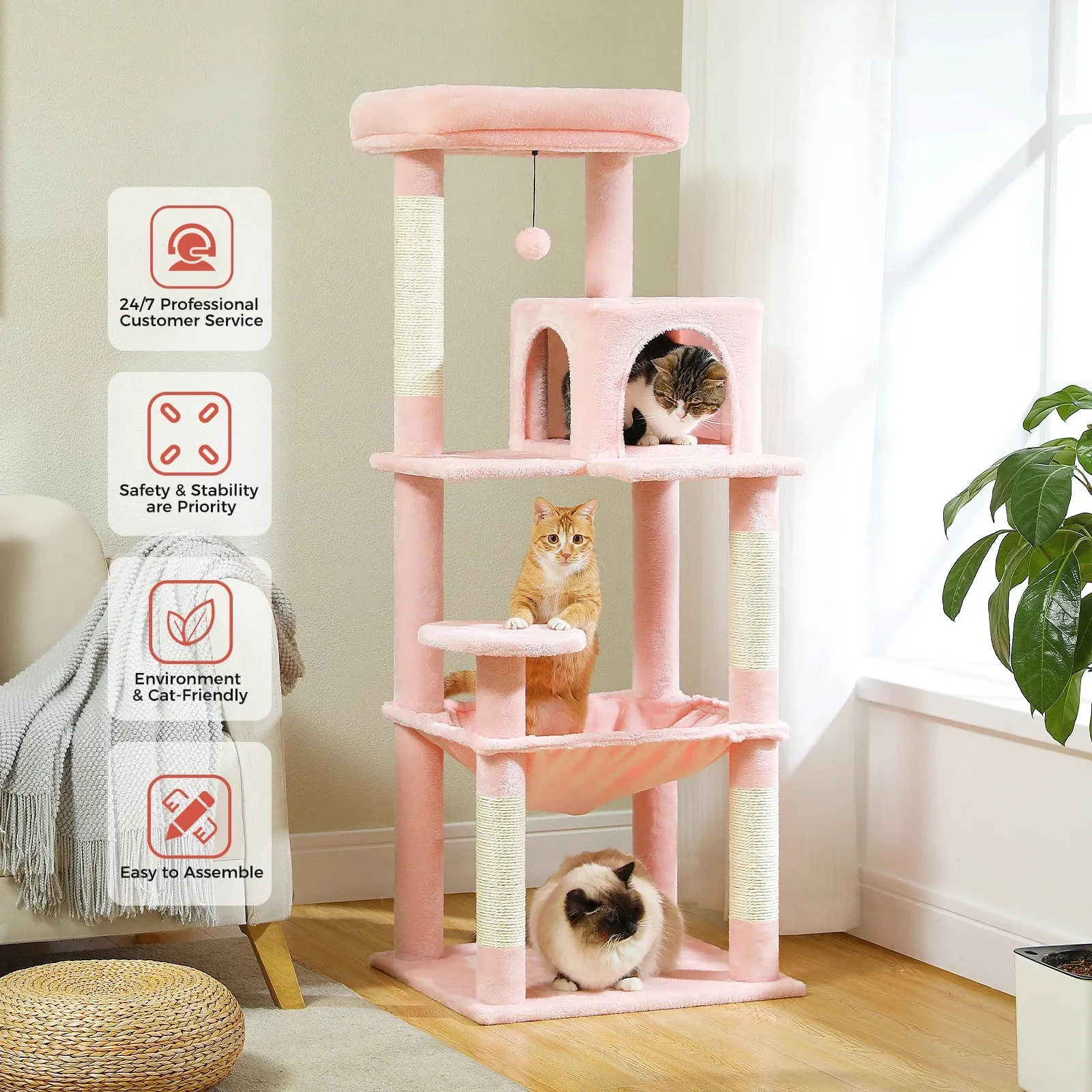 Multi-Level Cat Tree with Condo and Scratching Posts