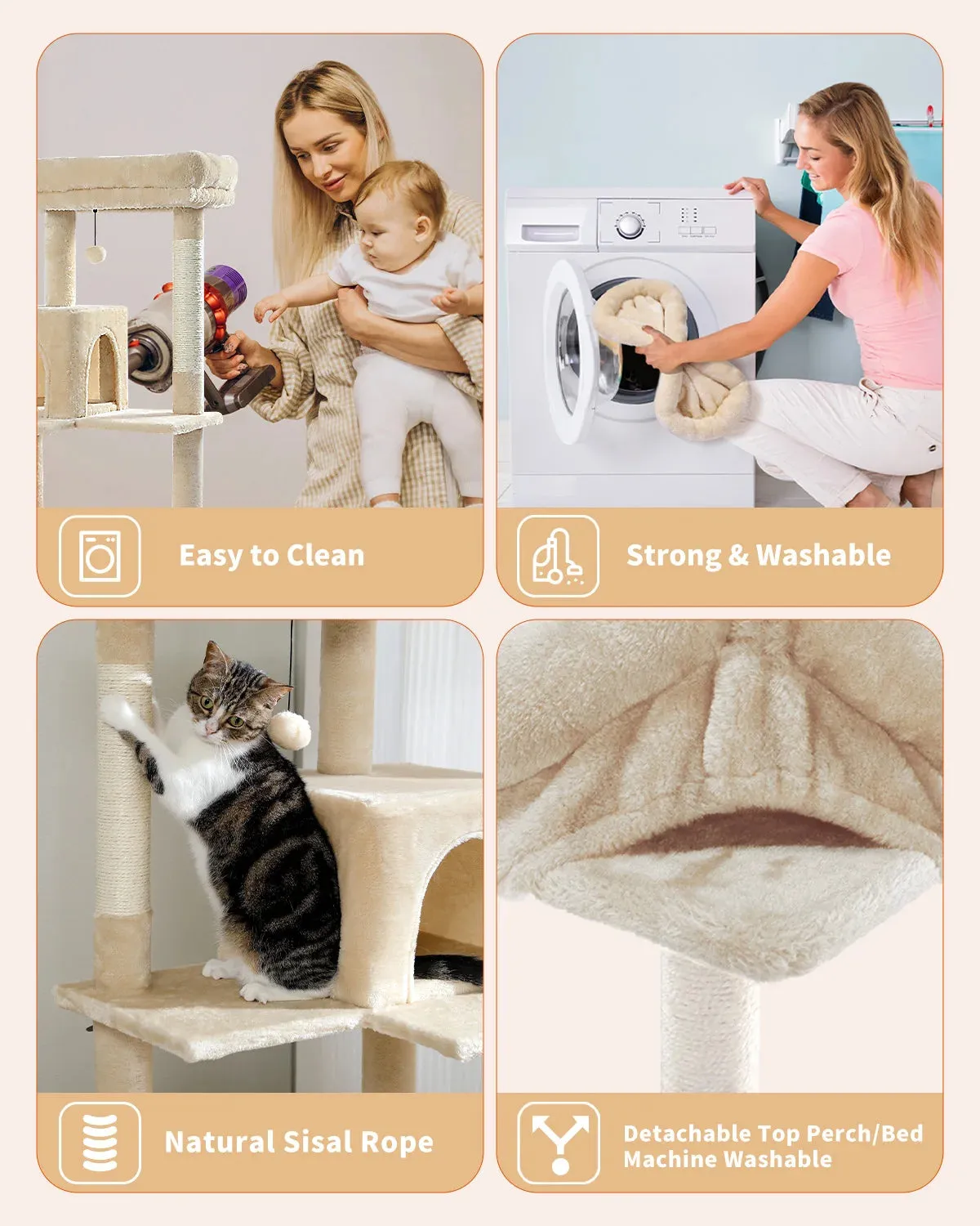 Multi-Level Cat Tree with Condo and Scratching Posts