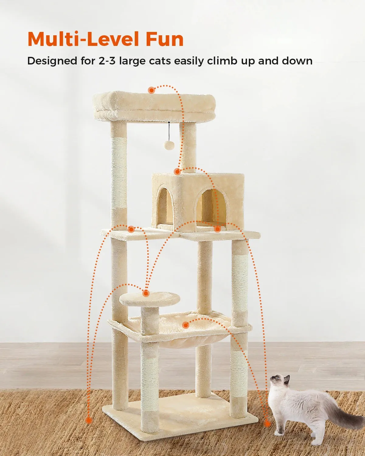 Multi-Level Cat Tree with Condo and Scratching Posts