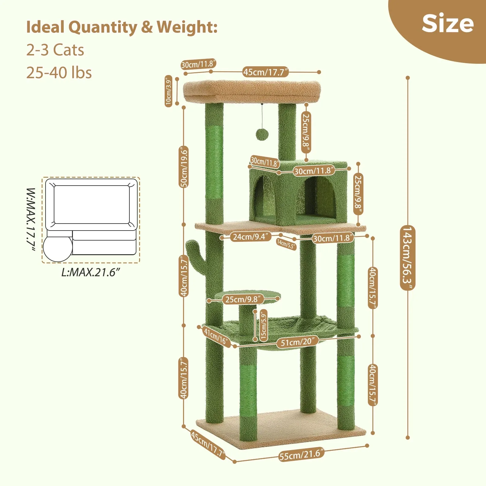 Multi-Level Cat Tree with Condo and Scratching Posts