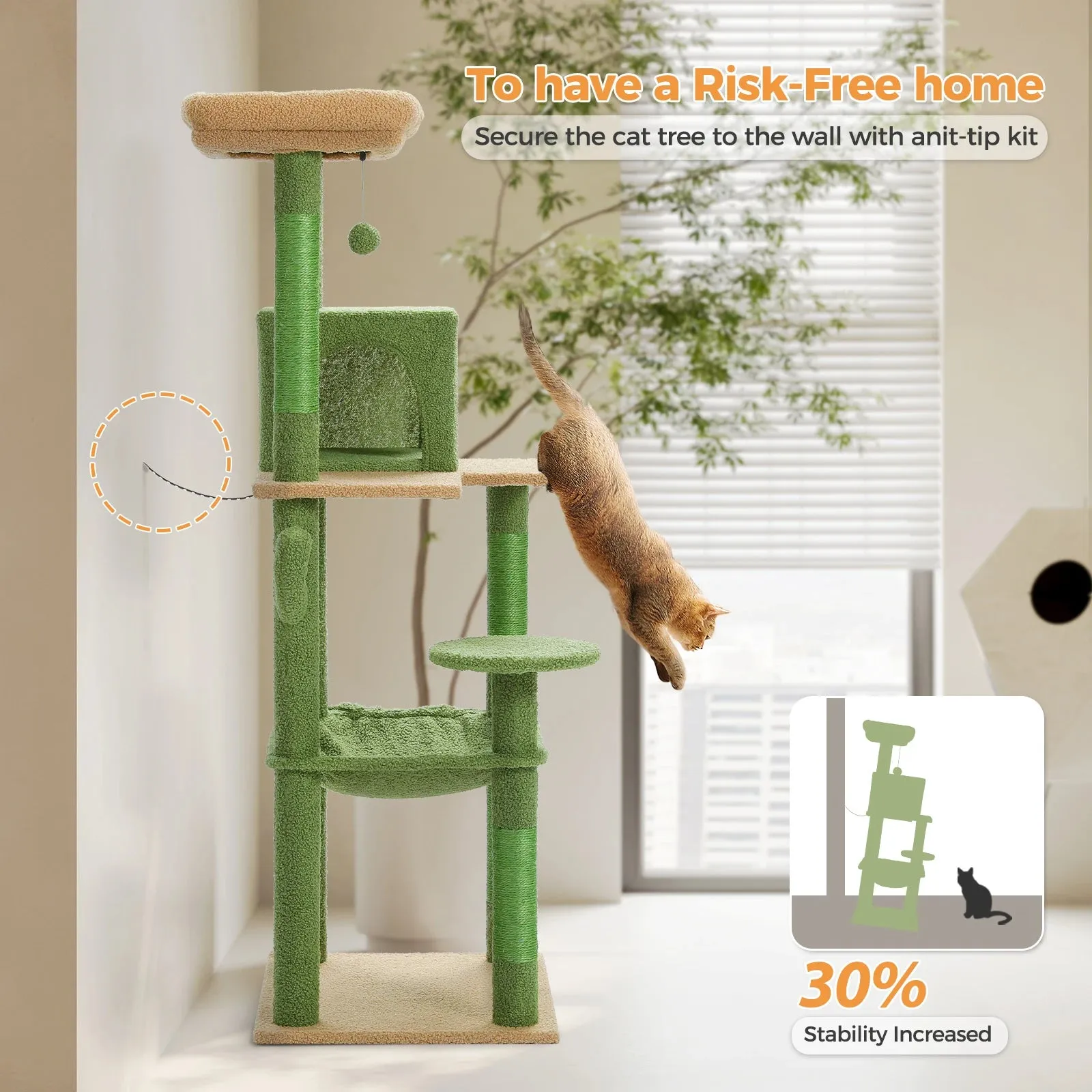 Multi-Level Cat Tree with Condo and Scratching Posts