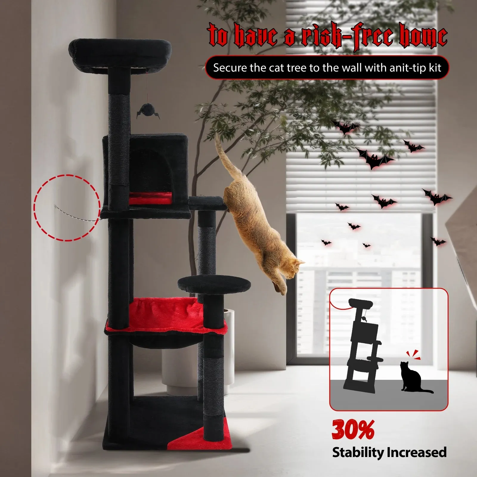 Multi-Level Cat Tree with Condo and Scratching Posts