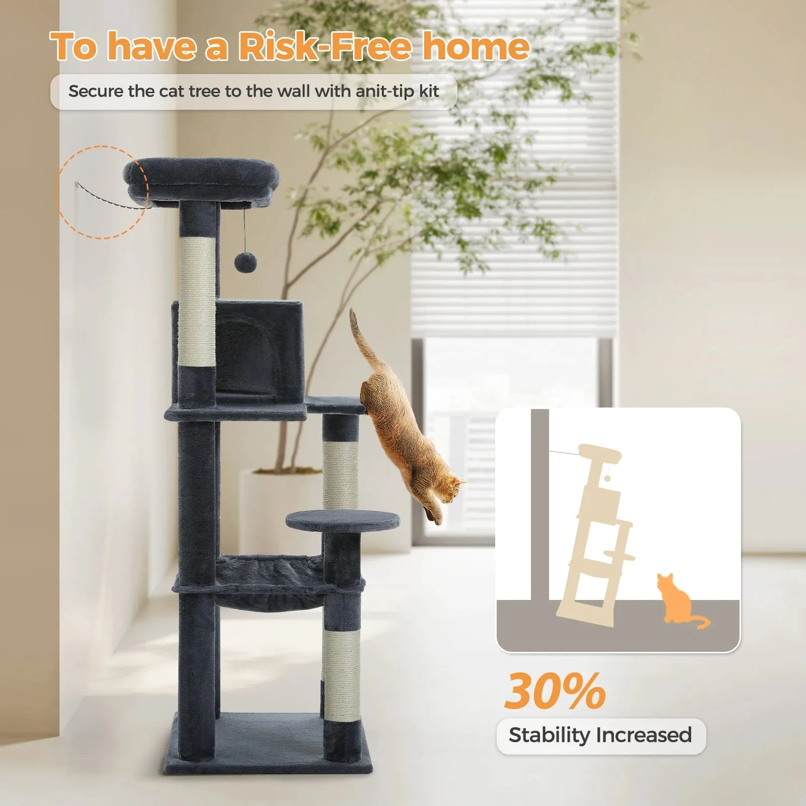 Multi-Level Cat Tree with Condo and Scratching Posts