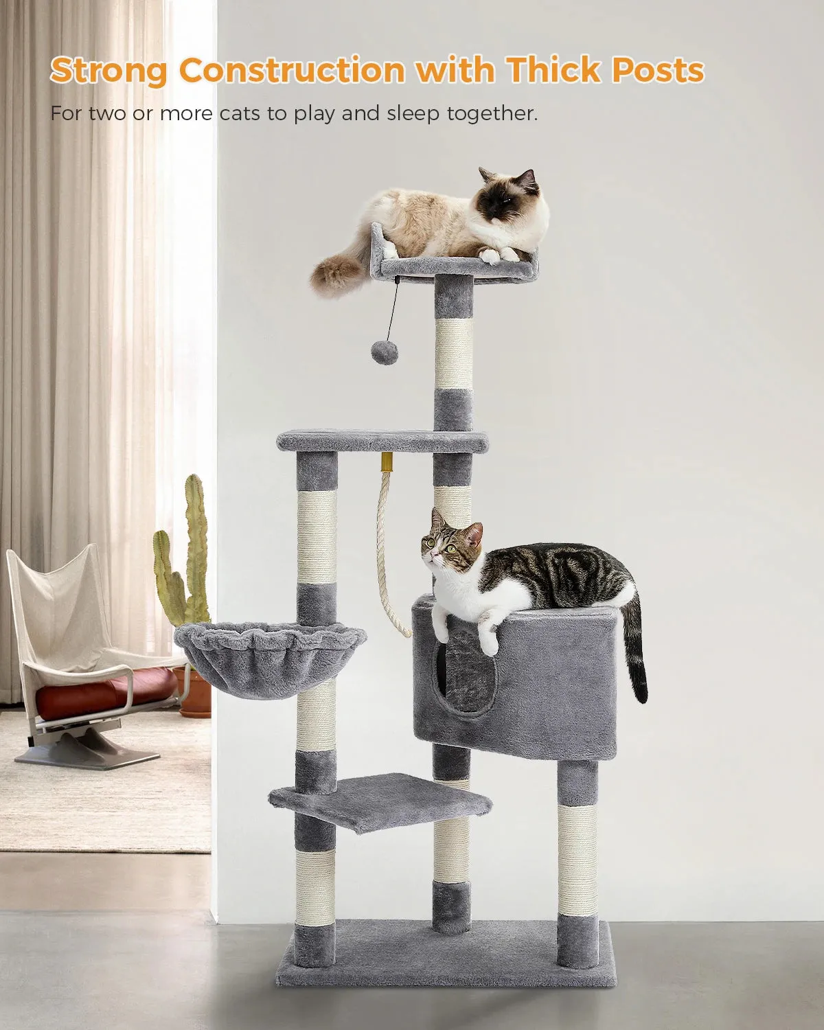 Multi-Level Cat Tree with Condo and Scratching Posts