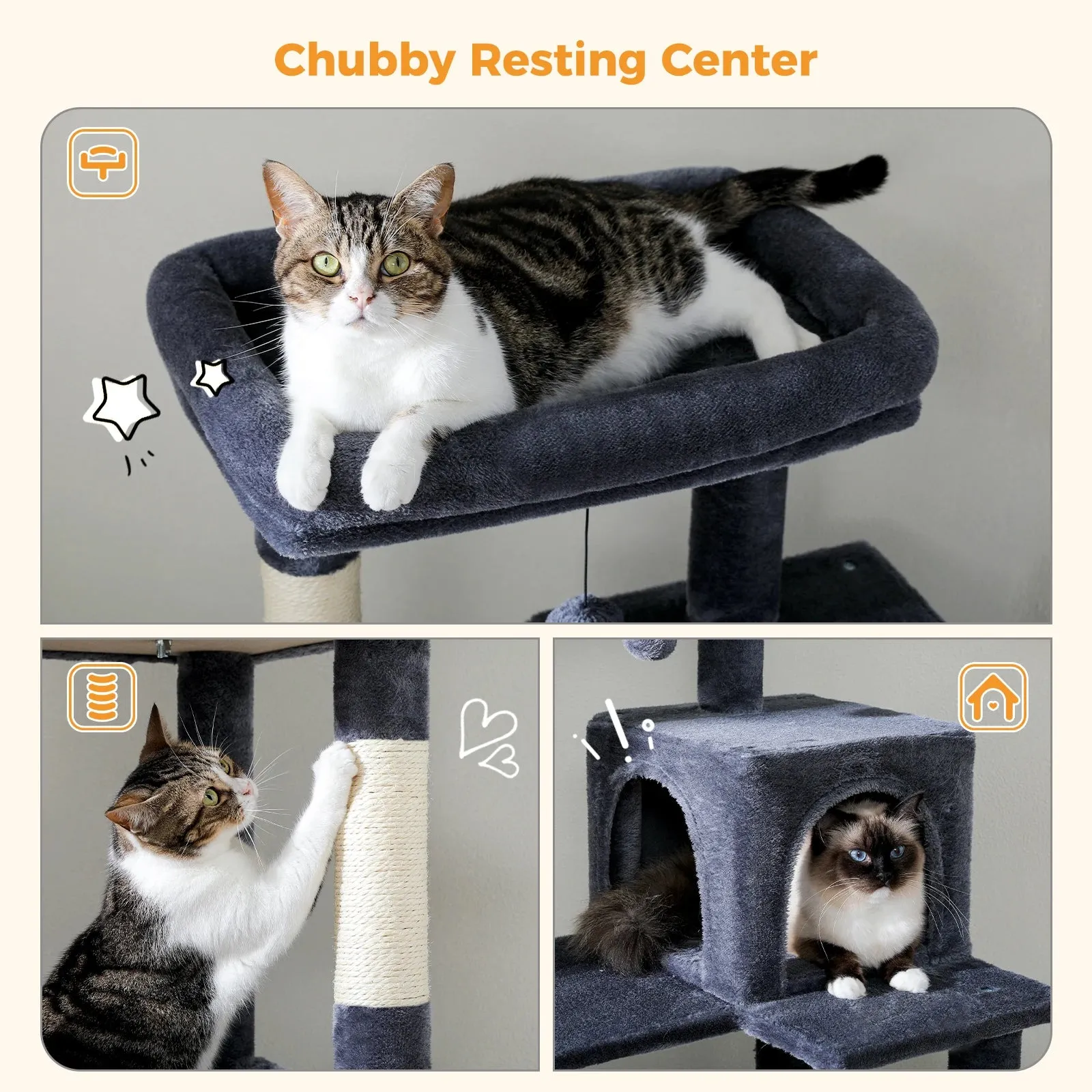 Multi-Level Cat Tree with Condo and Scratching Posts