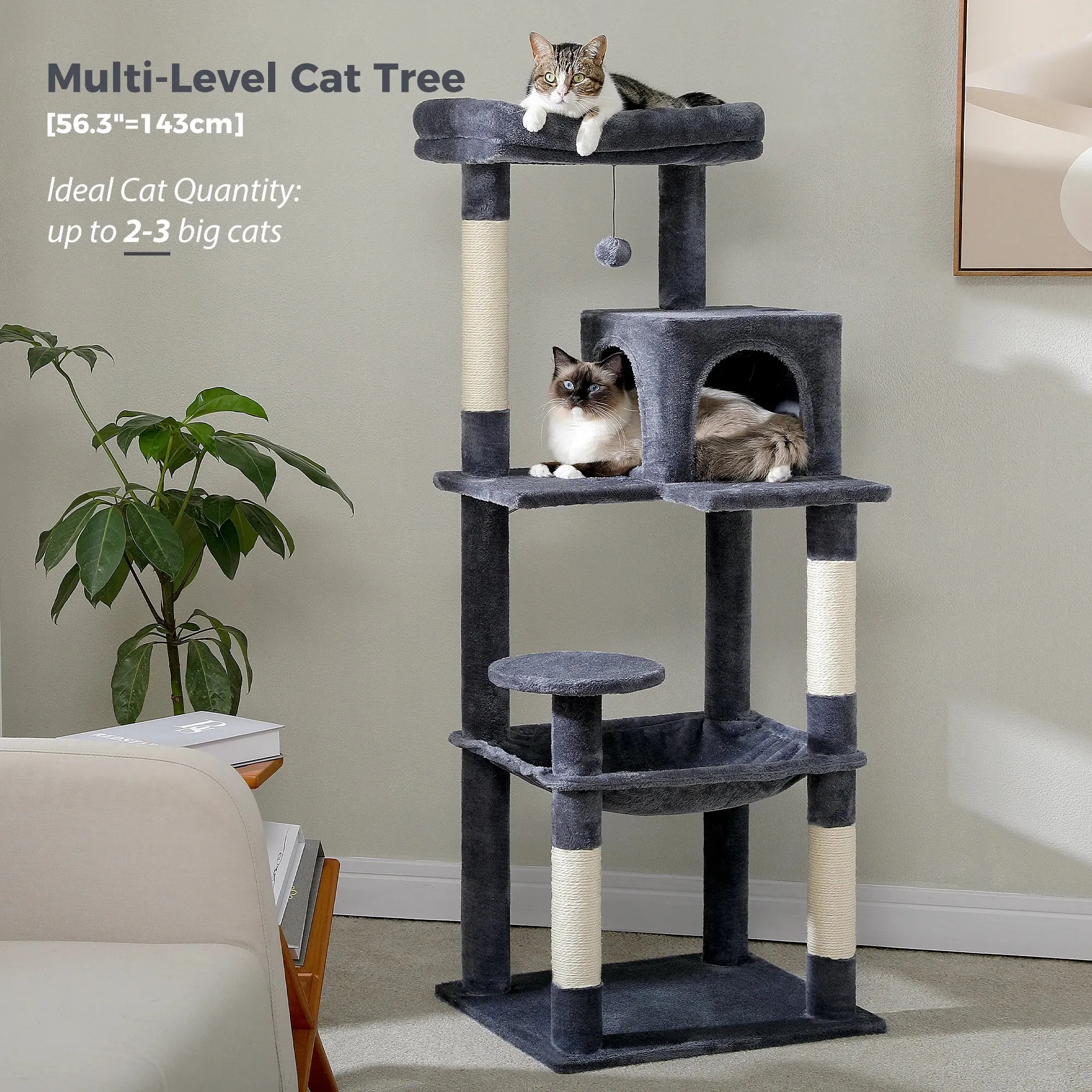 Multi-Level Cat Tree with Condo and Scratching Posts