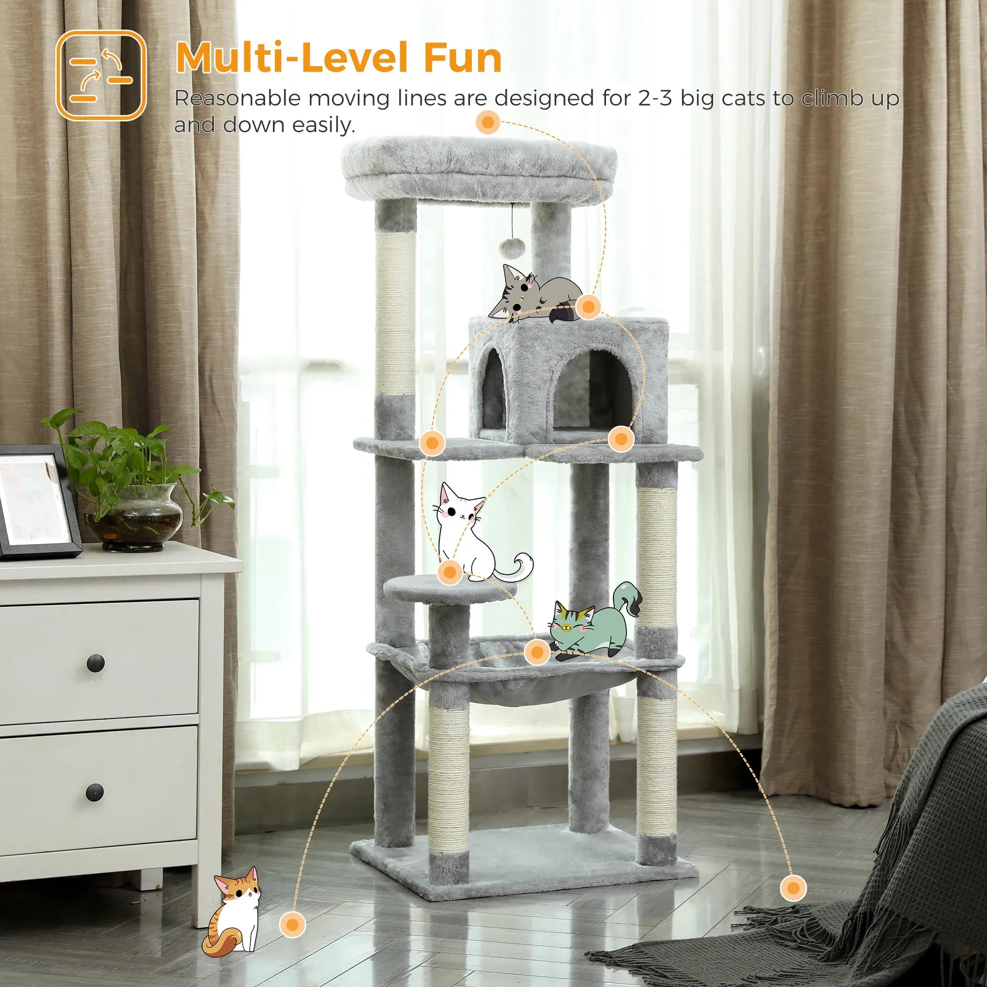 Multi-Level Cat Tree with Condo and Scratching Posts