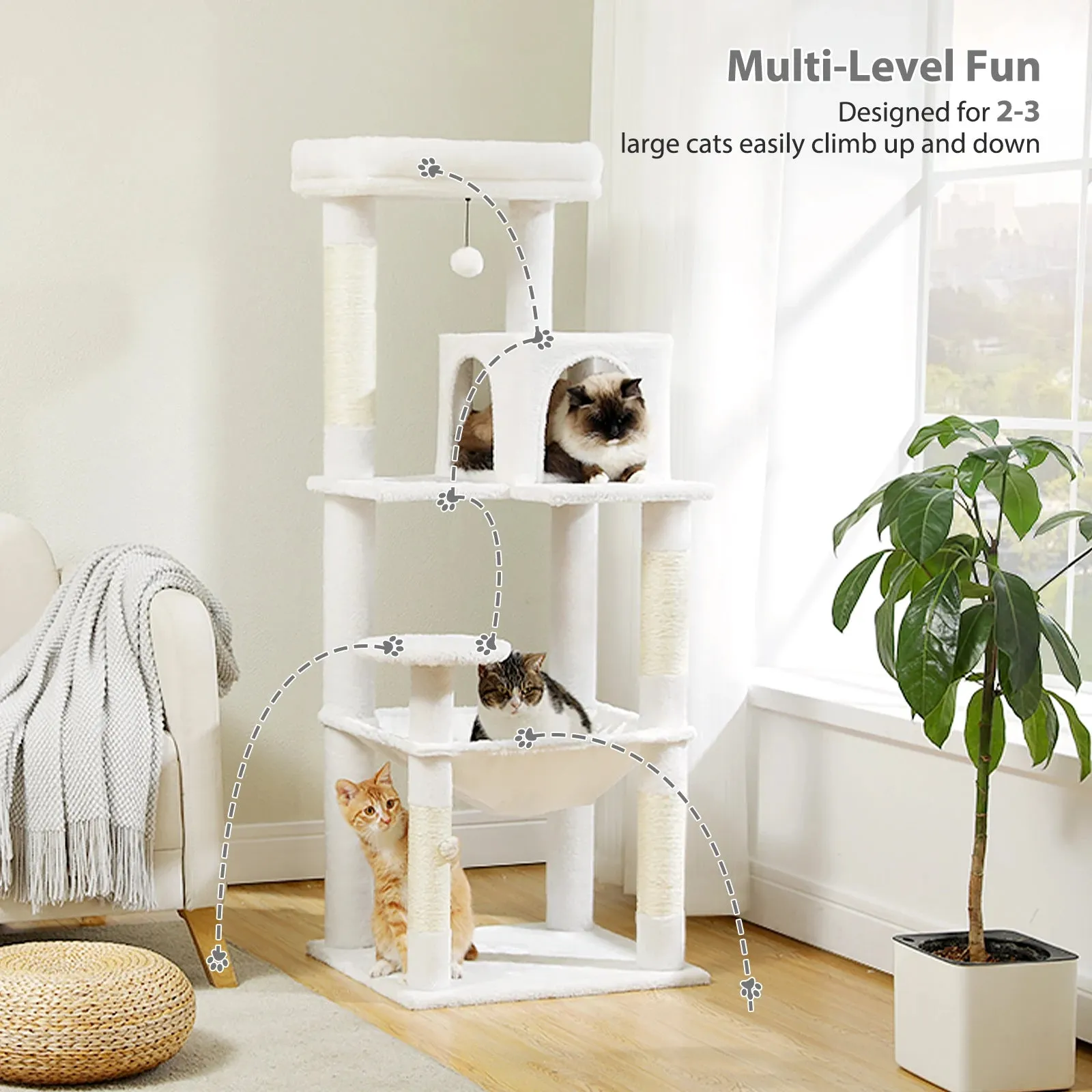 Multi-Level Cat Tree with Condo and Scratching Posts